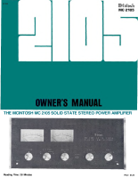 McIntosh MC-2105 - Owners manual